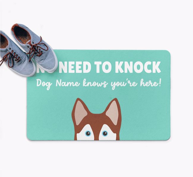 No Need To Knock: Personalized {breedFullName} Doormat